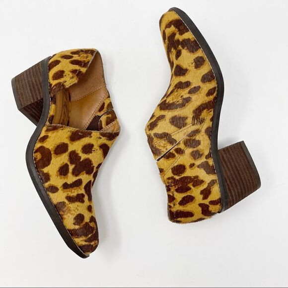 Zodiac Maddie Calf Hair Cheetah Booties Slip On 6 - Picture 3 of 9